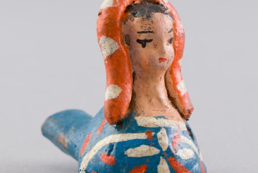 Silbato Antropomorfo -Aerófono -1955 Nicaragua.  Modelado en Pasta Cerámica y esmalte. Colección MAPA